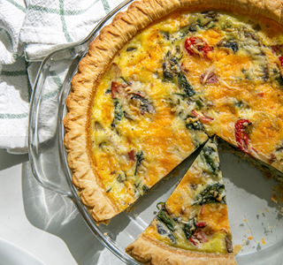 Soukromý: Quiche se špenátem, šunkou a švýcarským sýrem gruyère