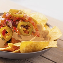 3x nachos with cheddar cheese