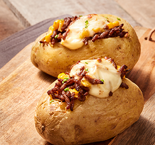 Privado: Batata assada no forno com carne picada e milho