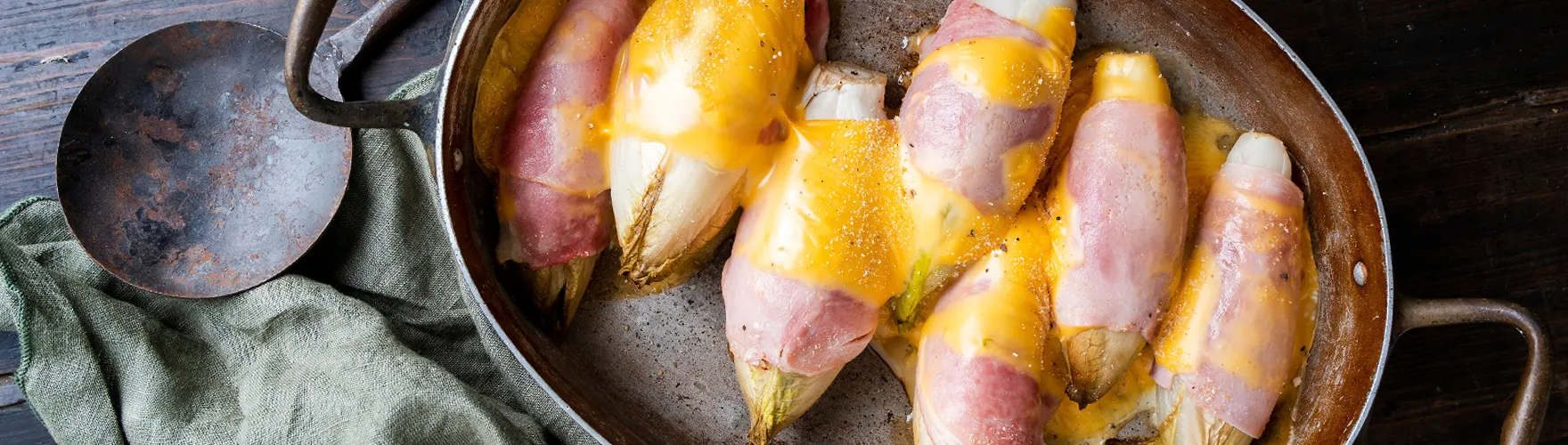 Witlof met ham en kaas uit de oven