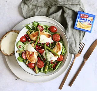 Maaltijdsalade krokante kip met magere dressing