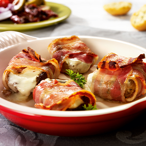 Gevulde champignons met roquefort en bacon