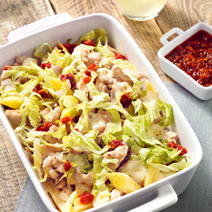 Kapsalon deluxe met kipfilet en gerijpte kaas