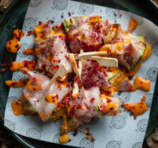 Courgette spekrolletjes met ERU Slices Cheddar Sambal